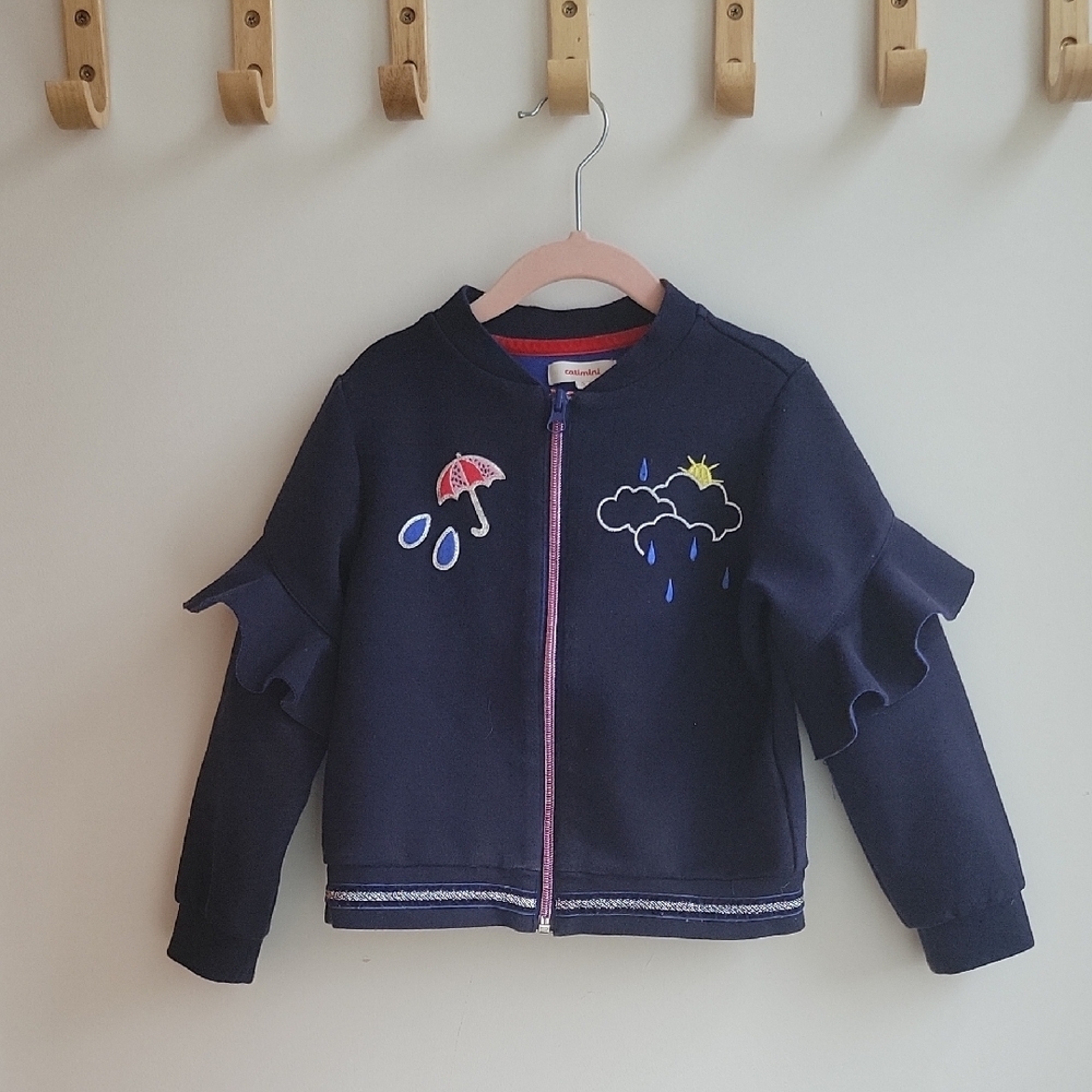 Catimini Paris - Navy Blue Kids Sweater with Fun Embroidery 5 Years
